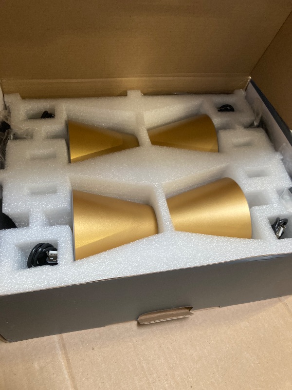 Photo 1 of Timjorman LED CordlessTable Lamp,4000mAh Rechargeable Battery Desk lamp,3 Level Brightness Beside Night Light, Minimalist Design, for Couple Dinner/Coffee Table/Restaurant/Bedroom(Gold&Black 4PACK)