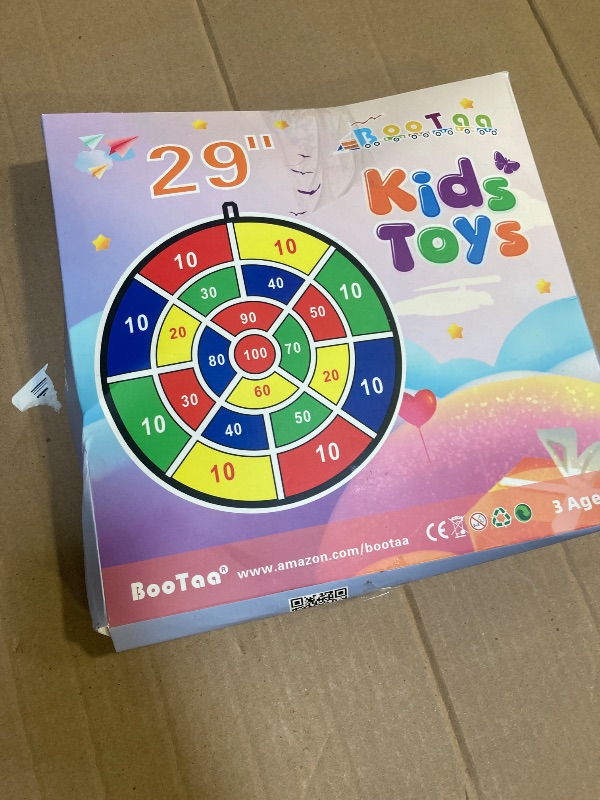 Photo 1 of 29" Large Dart Board for Kids, BooTaa Kids Dart Board with 12 Sticky Balls, Boys Toys, Indoor/Sport Outdoor Fun Party Play Game Toys, Birthday Gifts for 3 4 5 6 7 8 9 10 11 12 Year Old Boys Girls