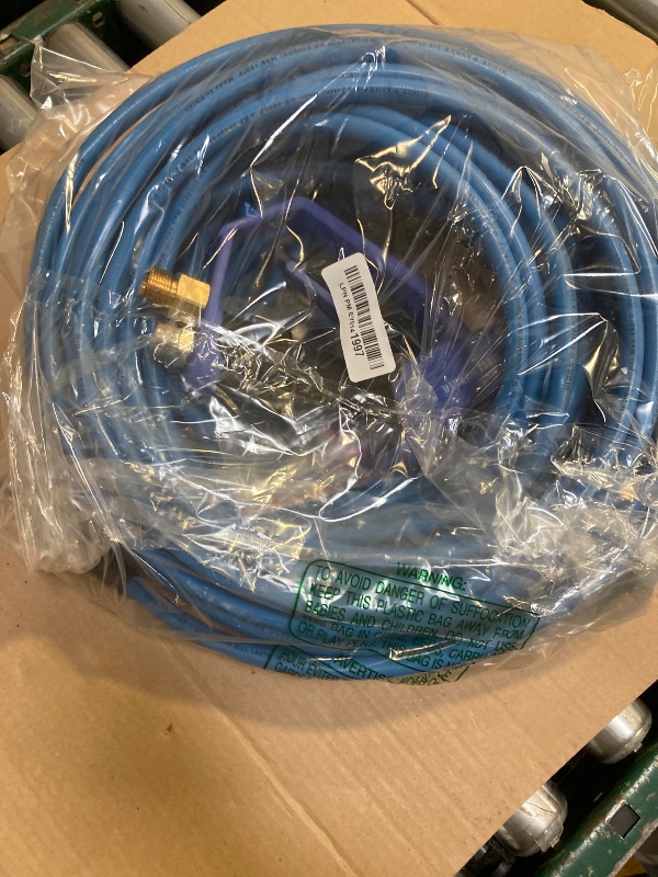 Photo 1 of RIDGE WASHER Sewer Jetter Kit for Pressure Washer 100FT, 3600 PSI Drain Cleaning Hose with Short Pressure Washer Gun, 1/4 Inch NPT Corner, Rotating and Button Nose Sewer Jetting Nozzle