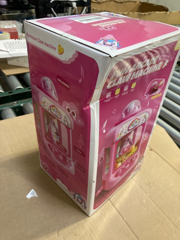 Photo 1 of Claw Machine for Kids, Mini Vending Machine Girls Unicorn Toys, Candy Grabber Prize Dispenser with Sound & 20 Mini Plush Toys, Electronic Arcade Game Indoor Toy for Home Party Birthday Gifts