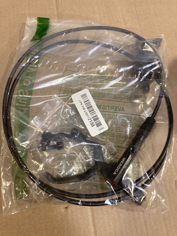 Photo 1 of MEROCA M4 4-Piston Mountain Bike Hydraulic Disc Brakes Hydraulic Bike Brakes Front Tube 800mm Rear Tube1400mm with PM Adapter for 160mm Rotor (1 Left Rear)