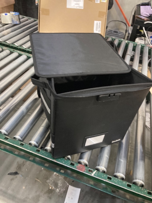 Photo 1 of DocSafe Vinyl Record Storage Box with Lock,Fireproof?Water Resistant Record Organizer Storage for 100+ Single Records(12-inch),Collapsible Storage Crate with Lid&Handles for Valuable Album Collection