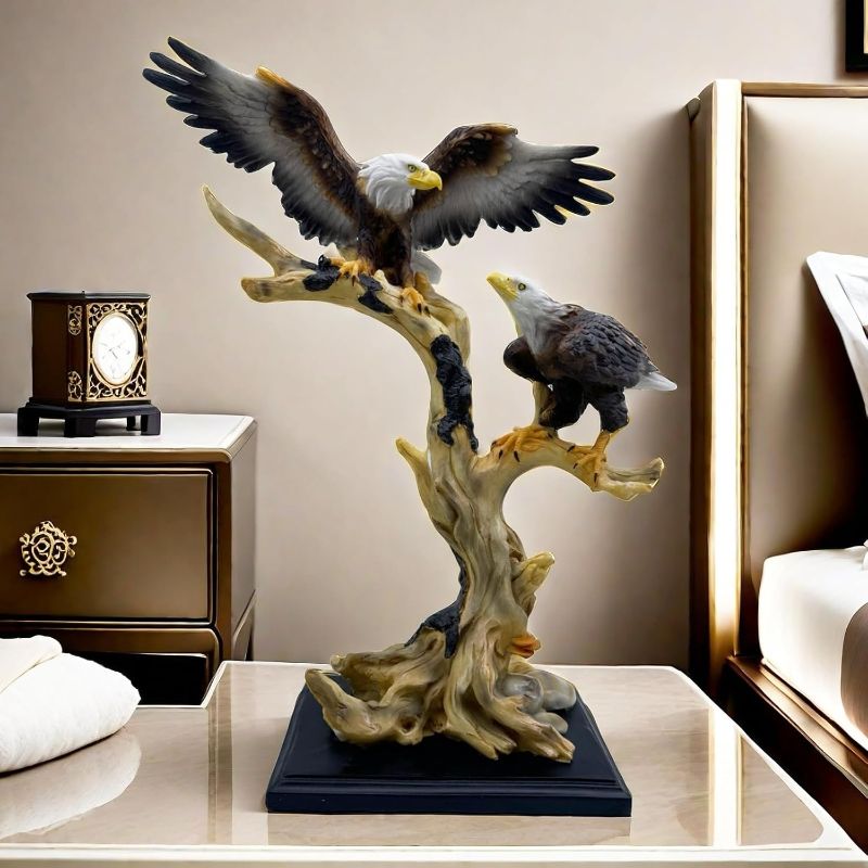 Photo 1 of 16.3 Inch Eagle Statue Resin Eagles Sculpture Frgurine Gift for Home Decor Office Living Room Desktop Display Decorative Decoration
