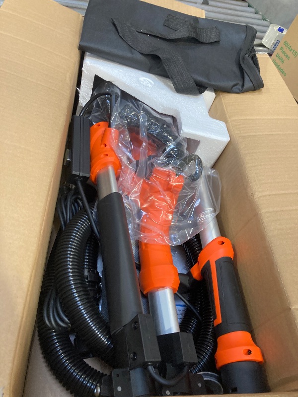 Photo 1 of Drywall Sander, 1000W Popcorn Ceiling Removal Tool, Automatic Drywall Sander with Vacuum Dust Collection, LED Light, 6 Variable Speed 800-2200RPM,15Pcs Sanding Discs, Foldable & Extendable Handle
