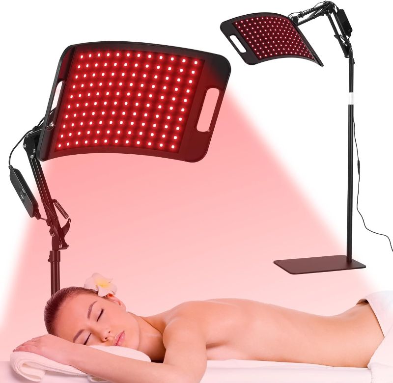 Photo 1 of Red Light Therapy for body-660nm&850nm Infrared Light Therapy Lamp Device with Stand for Pain Relief,Muscle Recovery,Joint Support,360° Adjustable Head, Home Use red Light Therapy Panel
