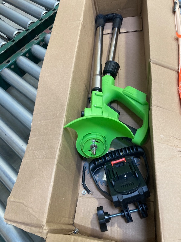 Photo 1 of Cordless  Wacker with 2 Batteries, Lightweight Electric Grass Trimmer, Adjustable Weed Eater,Weed Erimmer Green