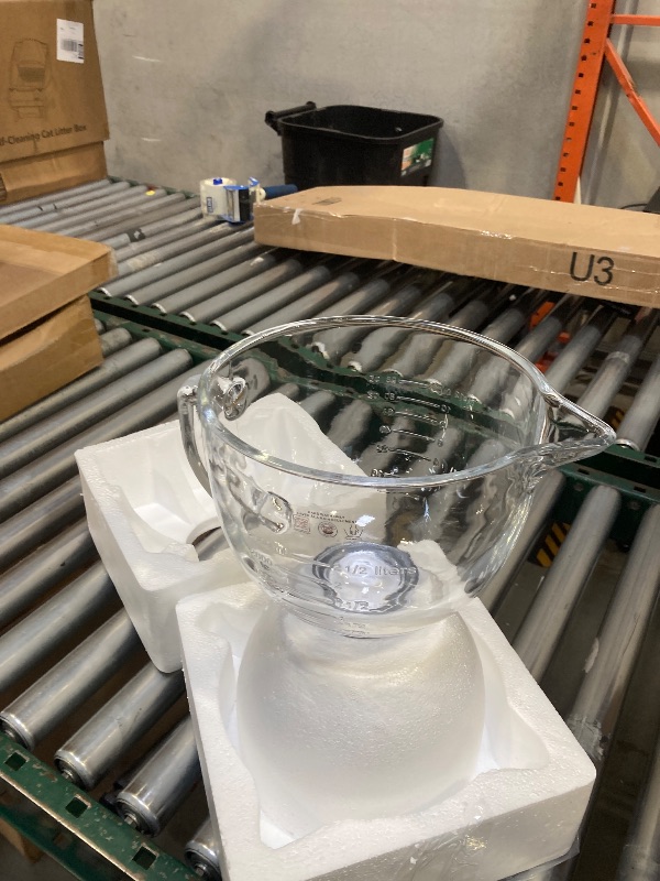 Photo 1 of  Glass Mixing Bowl Compatible with Kitchenaid 4.5 and 5 Quart Tilt-Head Stand Mixers, 5 Quart Glass Mixer Bowl with Handle and Pour Spout