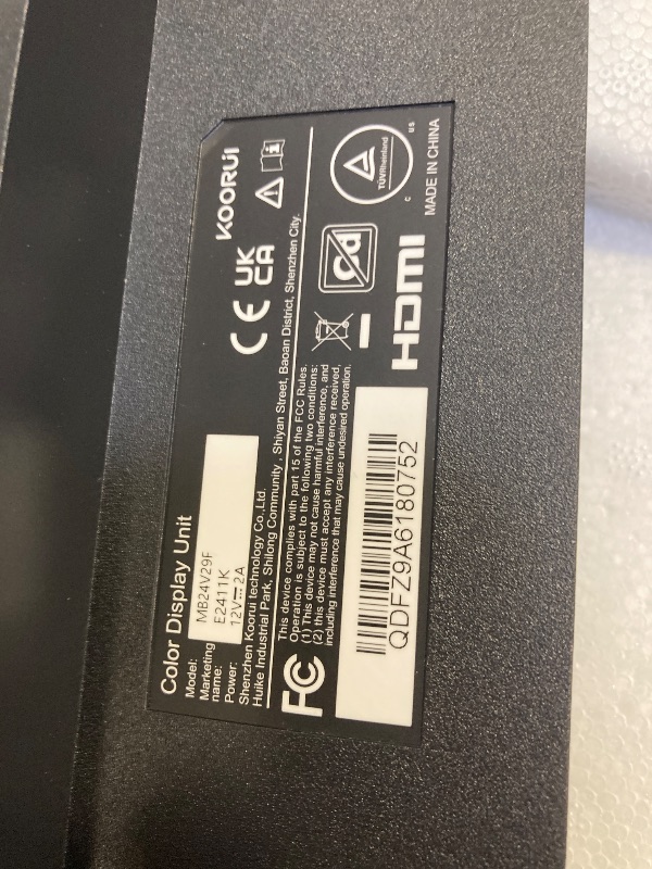 Photo 1 of KOORUI 24 Inch Computer Gaming Monitor Full HD 1920 x 1080p 144Hz IPS Ultra-Slim Display with HDMI VGA, Adaptive Sync, 99% SRGB, VESA 100x100mm, Eye Care, Tilt, Black, E2411K
