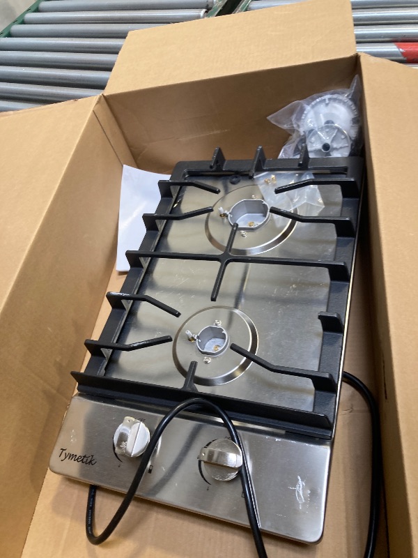 Photo 1 of 12 Inch Gas Cooktop, 2 Burners Gas Stovetop Built-in Stainless Steel Gas Stove Top Natural Gas/Propane Convertible Gas Cooker for Outdoor, Apartments, RVs
