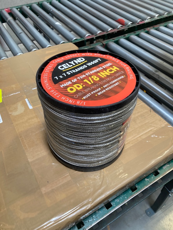 Photo 1 of Stainless Steel Cable for Railing - 1000FT 1/8" T316 Wire Rope Cable for Deck Railings System Kit
