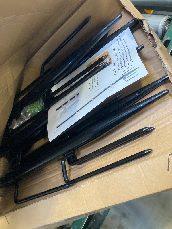 Photo 1 of 6 Pack 10 ft Heavy Duty Metal String Light Poles Adjustable Outdoor Lighting Stand for Patio,Backyard,Garden,Party & Wedding Rustproof & Sturdy with Hooks