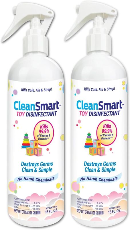 Photo 1 of CleanSmart Toy Disinfectant Spray Kills 99.9% of Viruses and Bacteria, Rinse Free, 16 oz Bottle, (Pack of 2)
