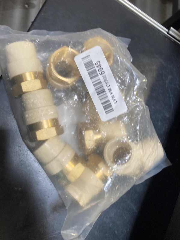 Photo 1 of XFITTING 10 Pieces in Female NPT x in CPVC Adapter, in CPVC Female Adapter, Brass, 10 Packs, 0.75 Inch