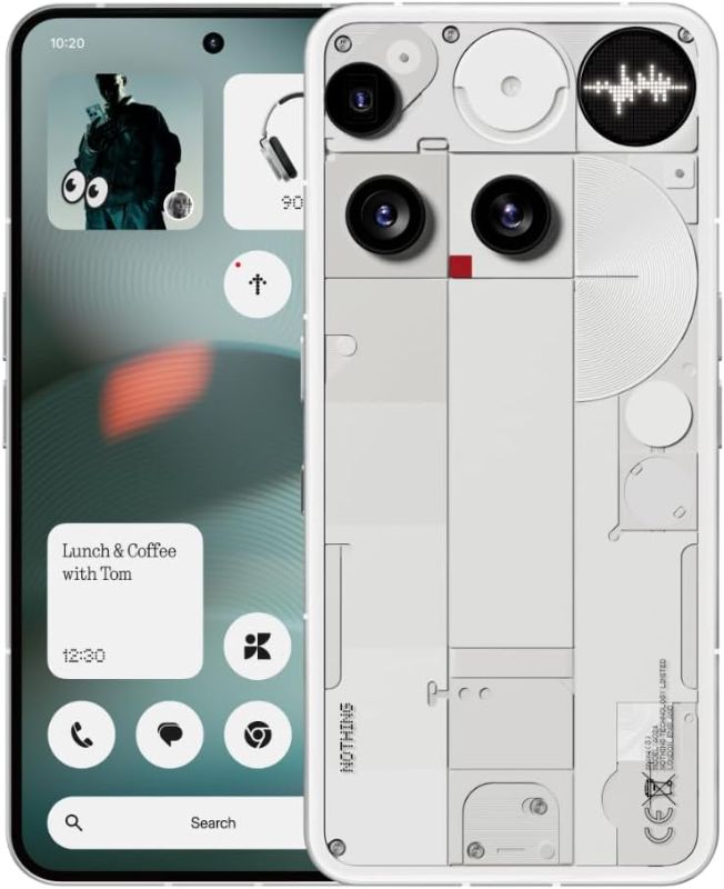Photo 1 of Nothing Phone (3) Cell Phone, 2025 New 5G Unlocked Phones 512GB, Android 15, Snapdragon 8s Gen4, AI Mobile Phones with Four 50MP Cameras & AMOLED Display, 5150mAh, Glyph Interface, Smartphone White
