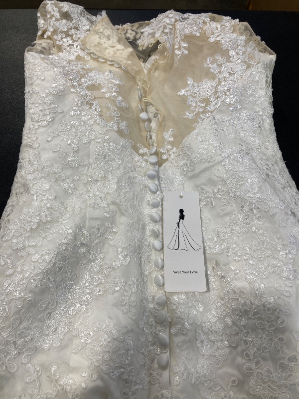 Photo 1 of Miao Duo Women's Boat Neck Lace Cap Sleeve Beach Wedding Dresses for Bride Long Mermaid Bridal Gowns for Church Wedding Ivory 4