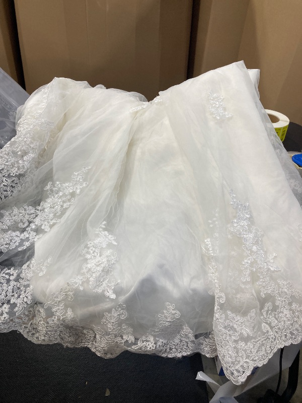 Photo 1 of Miao Duo Women's Boat Neck Lace Cap Sleeve Beach Wedding Dresses for Bride Long Mermaid Bridal Gowns for Church Wedding Ivory 4