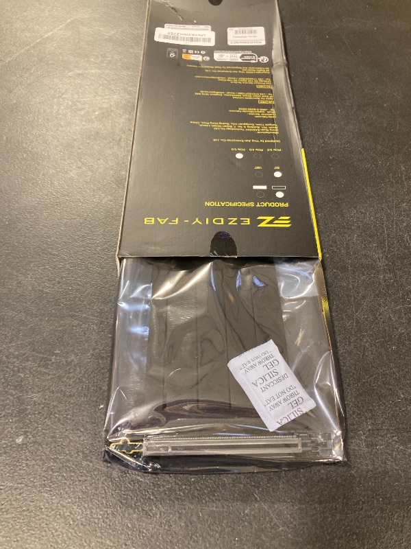 Photo 1 of EZDIY-FAB PCIe 5.0 X16 Riser Cable,128GB/s Bandwidth, for RTX 50/40 & RX 9000/7000 GPUs, PCIe Extension Card, Backward Compatible with PCIe 4.0/3.0,Vertical GPU Mount,Right Angle-30cm,Black