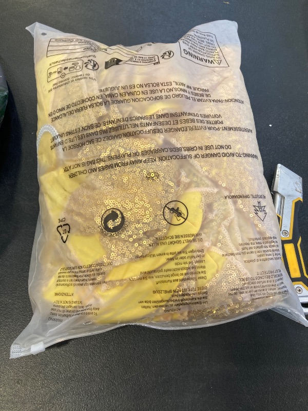 Photo 1 of 50 PCS Stretch Sequin Chair Sashes Chair Stretchy Spandex Bands for Wedding Reception Events Banquets Chairs Decoration (Gold)