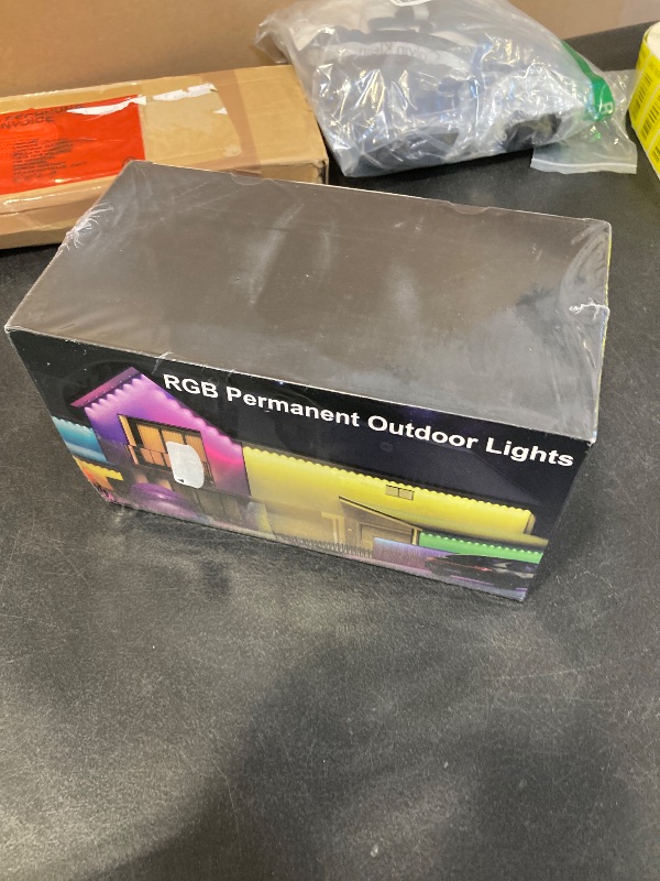 Photo 1 of Fussion Permanent Outdoor Lights for House, 150ft RGB Halloween House Lights Outdoor with APP Remote Control, IP67 Waterproof Smart Eternity Eaves Lighting for Christmas, Holiday, Party, Daily