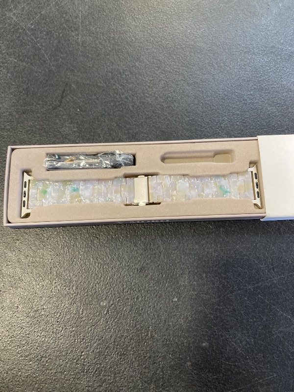 Photo 1 of V-MORO Resin Bands Compatible with Apple Watch Series 11/10/9/8/7 Band 45mm 46mm Starlight Buckle Lightweight Fashion Strap Bracelet for iwatch Series SE/6/5/4/3/2/1(Jade Green,42/44/45/46/49mm)