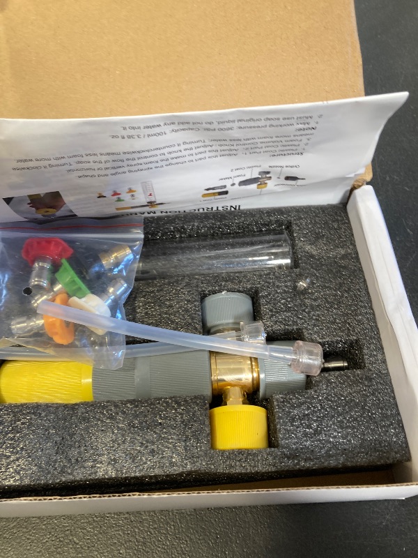 Photo 1 of Tool Daily Foam Cannon, Small Foam Cannon for Pressure Washer, 5 Power Washer Nozzle Tips, 1/4 Inch Quick Connect