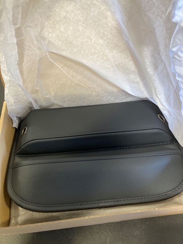 Photo 1 of Owntow Universal Fit Car Gap Filler, Premium Leather Seat Organizer, Accessories for Women Men, Essentials for SUV Truck (Black, 2 Pack)