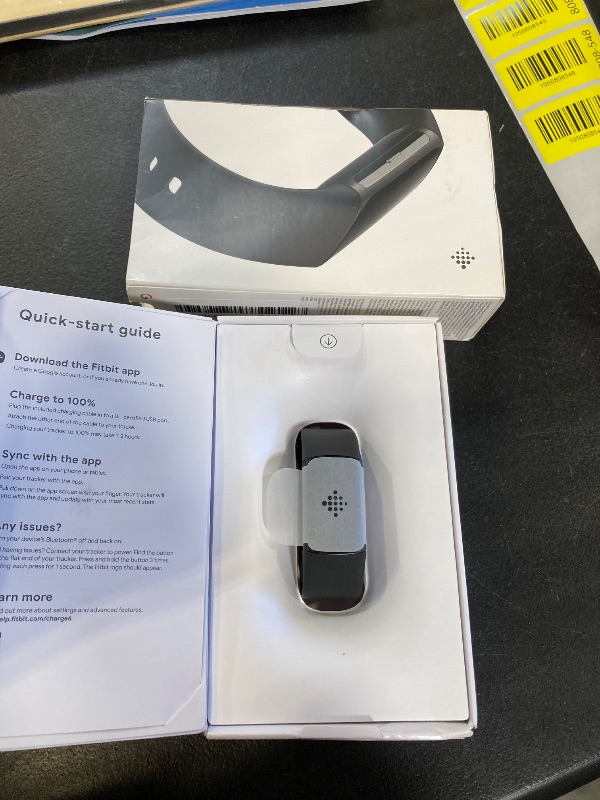 Photo 1 of Fitbit Charge 6 Fitness Tracker with Google apps, Heart Rate on Exercise Equipment, 6-Months Premium Membership Included, GPS, Health Tools and More, Obsidian/Black, One Size (S & L Bands Included)
