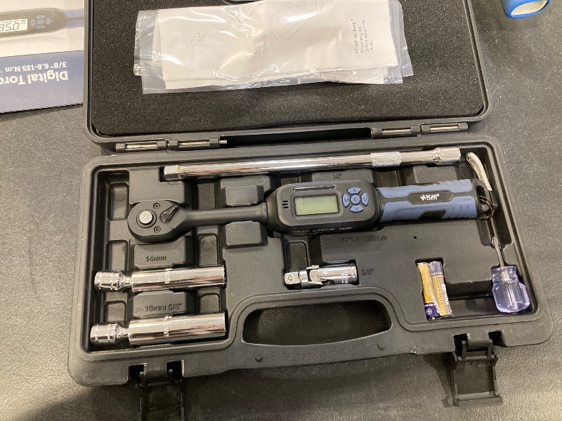 Photo 1 of 3/8 Torque Wrench Digital (5.02-99.6 Ft.Lb?±1 % Accuracy Digital Spark Plug Socket & Tire Inch Pound Torque Wrench 3/8 Drive with Buzzer and LED Flash Notification Track Mode for Moto Auto Car