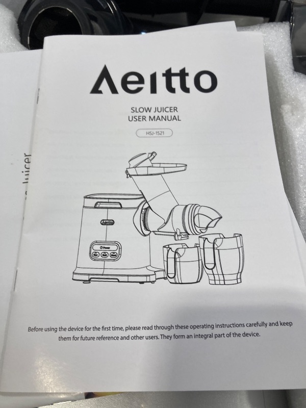 Photo 1 of Aeitto Cold Press Juicer Machines, 3.6 Inch Wide Chute, Large Capacity, High Juice Yield, 2 Masticating Juicer Modes, Easy to Clean Slow Juicer for Vegetable and Fruit, Silver
