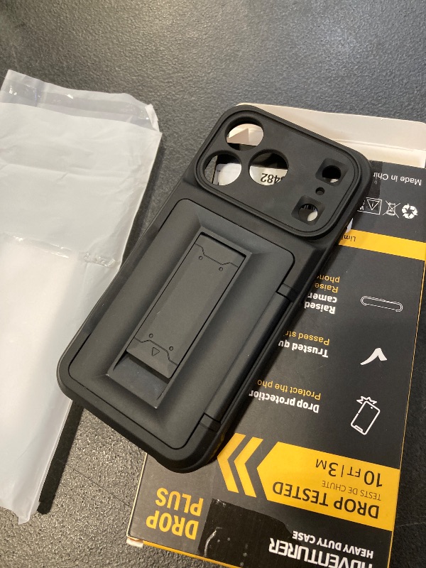 Photo 1 of Oterkin for iPhone 17 Pro Wallet Case [4-5 Card Holder] [Kickstand] [RFID Blocking] [Full Camera Protection] [Military Grade Protection] Shockproof Rugged Phone Case for iPhone 17 Pro, Black