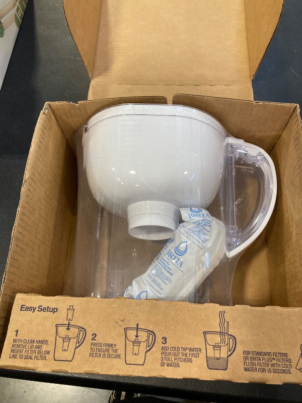 Photo 1 of Brita Large Water Filter Pitcher for Tap and Drinking Water with SmartLight Change Indicator, Includes 1 Standard Filter, BPA-Free, Lasts 2 Months, 10-Cup Capacity, Bright White