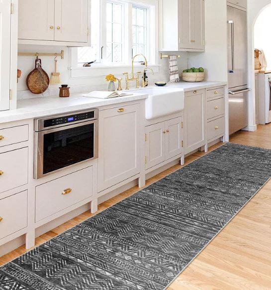 Photo 1 of Washable Moroccan Hallway Runner Rug 2'6''x16' - Non-Slip Kitchen Floor Mat Soft Bedroom Carpet with Rubber Backing Living Room Runner for Entryway Farmhouse Style Low Pile Rug 2'6''x16' Beige