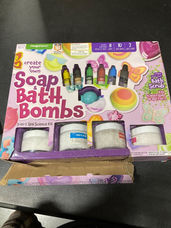 Photo 1 of Dan&Darci Soap & Bath Bomb Making Kit for Kids, 3-in-1 Spa Science Kits, Craft Gifts for Girls & Boys Age 6-12 Year Old Girl Crafts: DIY Experiment Toys, Gift for Kid Ages