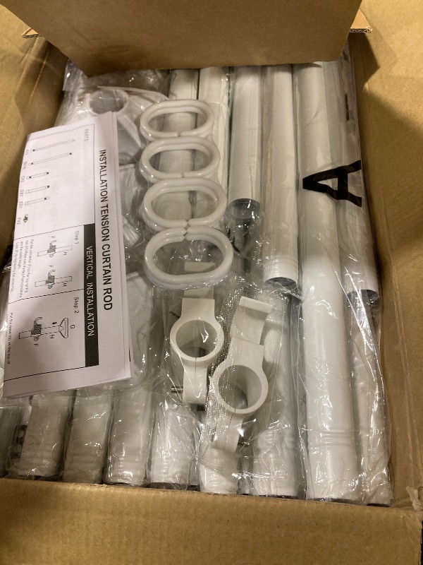 Photo 1 of SUNALLY Room Divider Curtain Rod, No Drilling Room Separator for Space Partition Adjustable 4-10ft(H) 28-70inch(W) Heavy Duty Temporary Wall Divider Floor to Ceiling Tension Rod, White