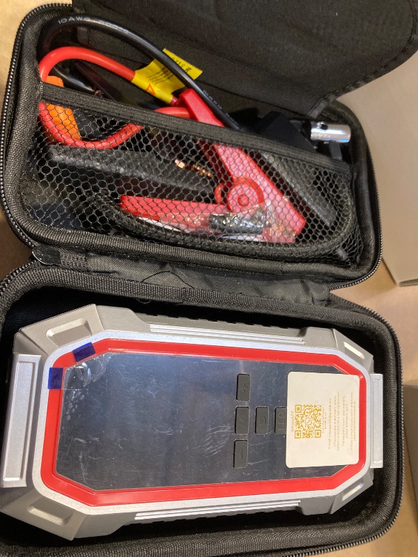 Photo 1 of Jump Starter with Air Compressor, 5000A Peak Car Battery Jump Starter(9.0 Gas/8.0L Diesel), 160PSI 12V Jump Box Car Battery Jumper Starter Portable with Jumper Cables, LED Lights, LCD Display