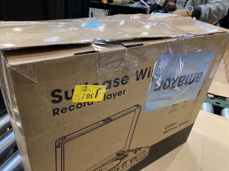 Photo 1 of Vinyl Record Player Bluetooth Turntable 3-Speed Suitcase Portable Vintage Belt-Driven Record Player with Built-in Speakers RCA Line Out AUX in Headphone Jack Military Green