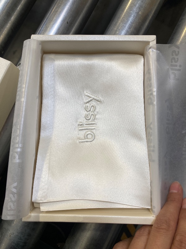 Photo 1 of Blissy Silk Pillowcase - 100% Pure Mulberry Silk - 22 Momme 6A High-Grade Fibers - Silk Pillow Cover for Hair & Skin - Regular, Queen & King (Blissy White, Standard)
