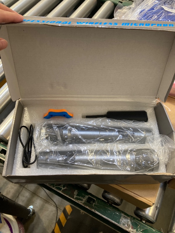 Photo 1 of LUVUMVLT Wireless Microphone, Dual Handheld Dynamic Mic with Rechargeable Receiver, 40H Duration, 200ft Range, Plug and Play, Karaoke Microphone for Singing, Karaoke, Meeting, Church, Wedding