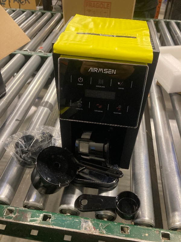 Photo 1 of AIRMSEN Grind & Brew Coffee Maker with Grinder - Single Serve Machine Compatible with K-Cup Pods & Ground, 1000W Fast 6-14oz Brewer, Descaling Alert, Touchscreen & 50oz Removable Tank (Large)
