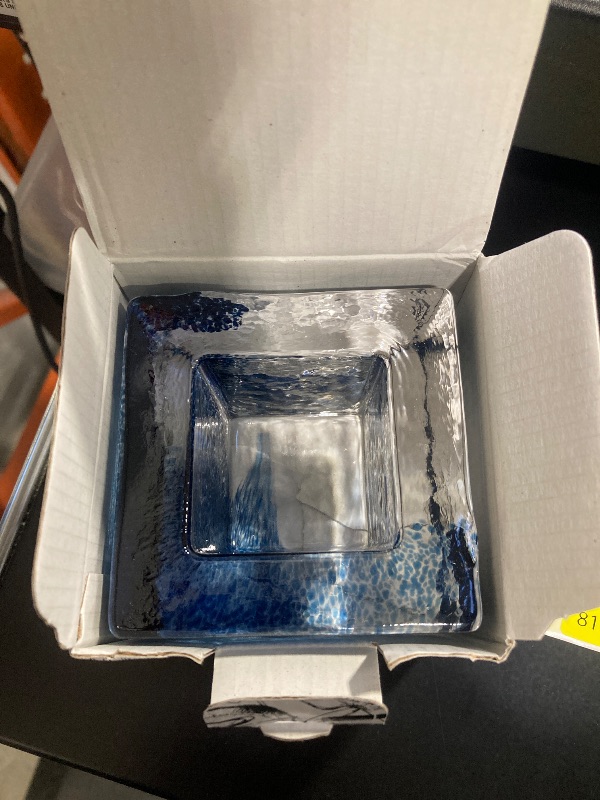 Photo 1 of Kosta Boda Brick Votive, Tealight Candle Holder, Made from Crystal - Cube Brick Shape, Contemporary Art, Shelf Decoration & Table Centerpiece, 3" x 3.4" - Blue