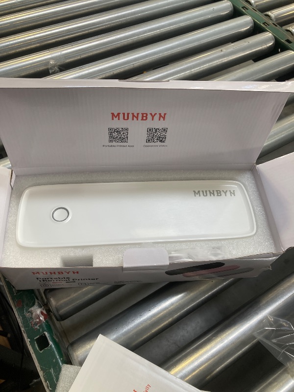 Photo 1 of MUNBYN Portable Printers Wireless for Travel ITP04, Inkless Printer, Thermal Bluetooth Printer, Support 8.5x11&A4 Thermal Paper, Compatible with Android and iOS Phone & Laptop, Small Printers (White)