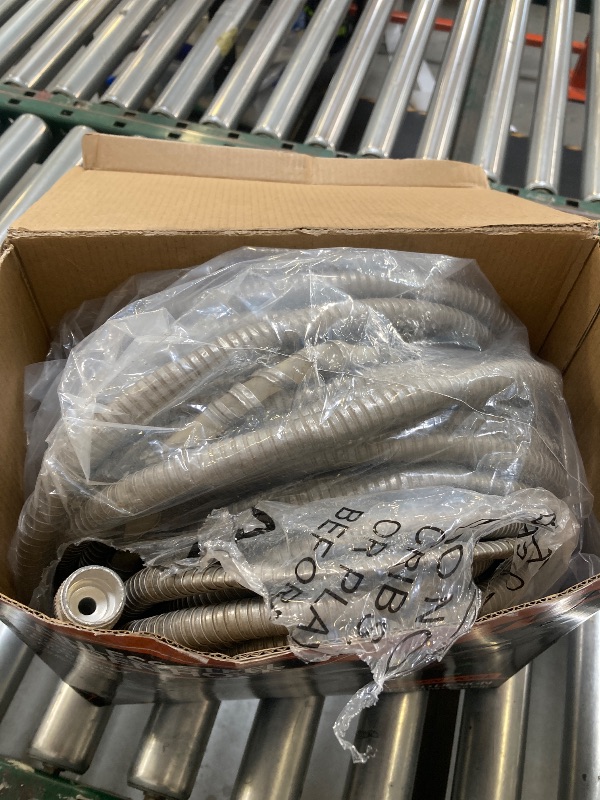 Photo 1 of TVKB Garden Hose 100ft Stainless Steel Water Hose Super Tough Flexible Water Pipe with Brass Fittings and Sprayer Nozzle, No Kink, Rust Proof