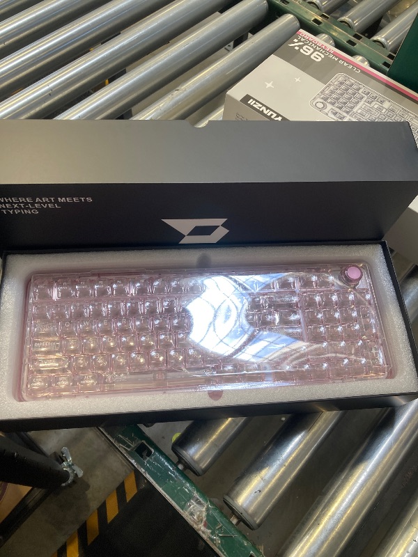 Photo 1 of YUNZII X98 QMK/VIA Wireless Mechanical Gaming Keyboard with Knob,Tri-Mode BT5.0/USB-C/2.4GHz Hot Swappable Keyboard,Pre-lubed Switches Gasket Mount RGB Backlit for Wins/Mac (Pink, Snow Switch)