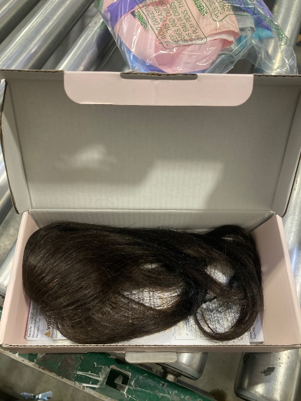 Photo 1 of Hairro Human Hair Toppers with Side Bangs, 3D 360° Seamless Real Hair Toppers, Hand-Tied with 3.5"x4.7" T-shaped Base, Clip-In Hairpieces to Add Volume on Top, 11 Inch Dark Brown