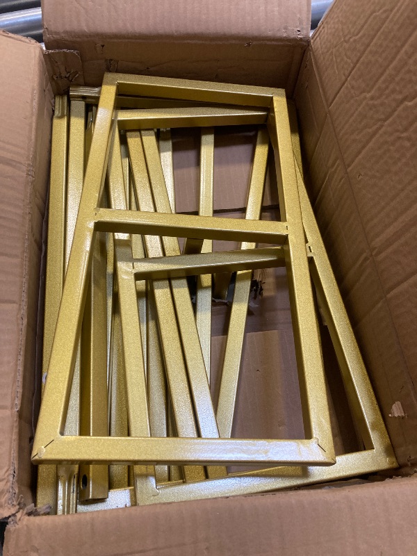 Photo 1 of 8FT x 8FT Backdrop Stand Heavy Duty with Base, Gold Portable Adjustable Pipe and Drape Backdrop Stand Kit, Square Metal Arch Party Frame for Wedding Birthday Parties Banquet Decorations