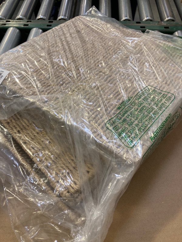 Photo 1 of (Doors ONLY)--------AELS 13" Handwoven Natural Fibre Doors for Cube Storage Shelf, Set of 3, Boho Straw Shelf Cover for Bookcase & Open Bookshelf, Rustic Farmhouse Home Decor, Beige (Door ONLY)