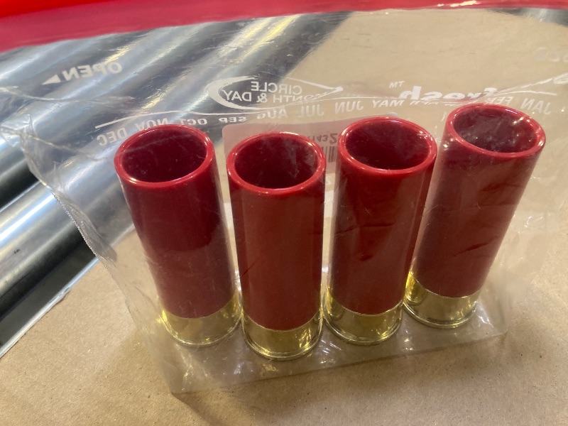 Photo 1 of 4PCS ---Iconikal Shotgun Shell Shot Glass Cups Set, 1.4oz., Red, Gun Lover's Father's Day Dad's Men Women