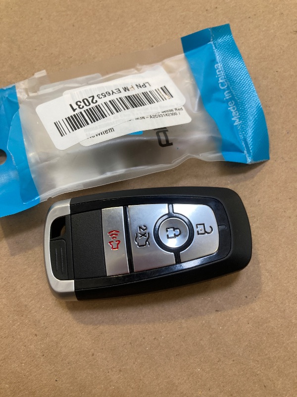 Photo 1 of ABUDU fit for 2017-2022 Ford Fusion/Expedition/Edge Smart Key Remote Key Fob 315MHz 49 Chip 3+1 Buttons Sedan Red Panic Button FCC ID: M3N-A2C93142300 / M3NA2C93142300