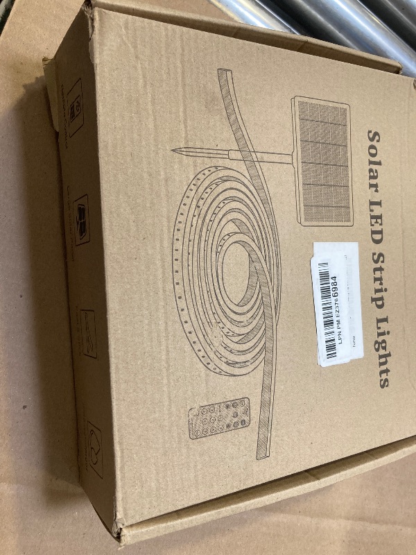 Photo 1 of 50Ft Solar Strip Lights Outdoor, Waterproof LED Light Strip Auto On/Off, Rechargeable Strip Lights 8 Mode with Remote Timer Acrylic Tape for Deck Patio Pool Pathway Camping Decor (Cool White)