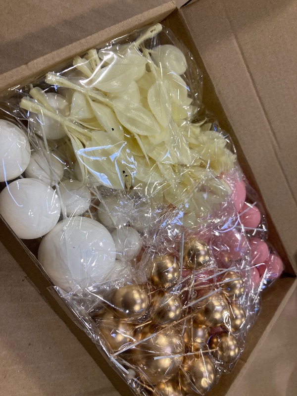 Photo 1 of MIAHART Ball Cake Toppers Boho Grass Cake Topper Ball Cake Insert Decoration for Birthday Wedding Baby Shower Party Decorations Boho Themed Party Supplies (white?gold?pink)